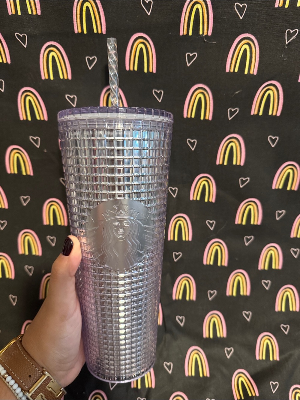 Starbucks Holiday 2020 Silver Grid Disco Venti Cold Cup